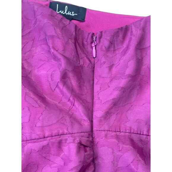 Lulus Emogene Magenta Burnout Floral One Shoulder Mini Dress - Medium - Picture 8 of 16